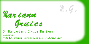 mariann gruics business card